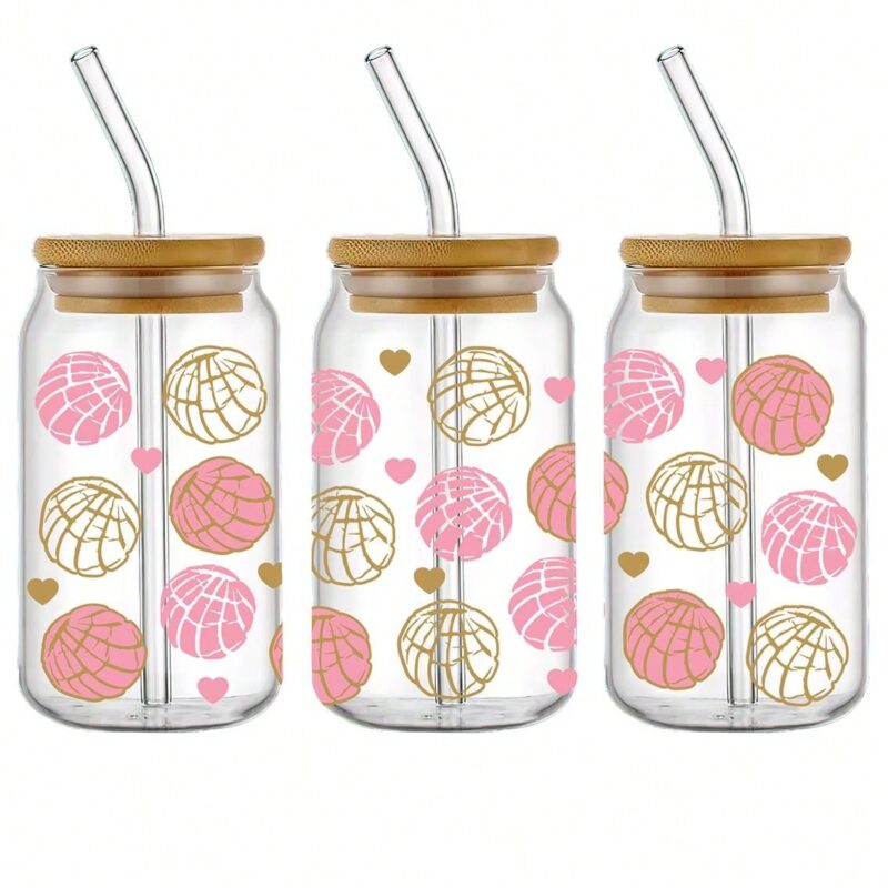 Vaso de vidrio 16 oz - Cafecito y Chisme C