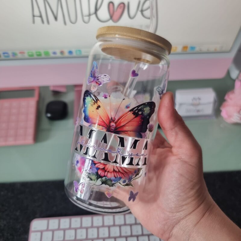 Vaso de vidrio 16 oz - Mama I Love You