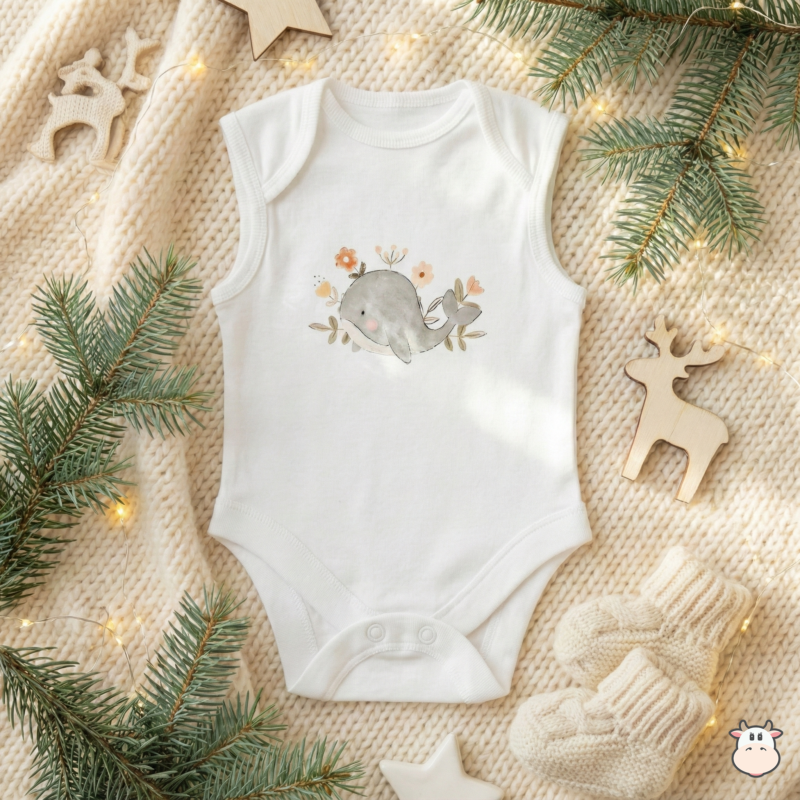 Body estampado para bebé RN - DTF - Ballenita