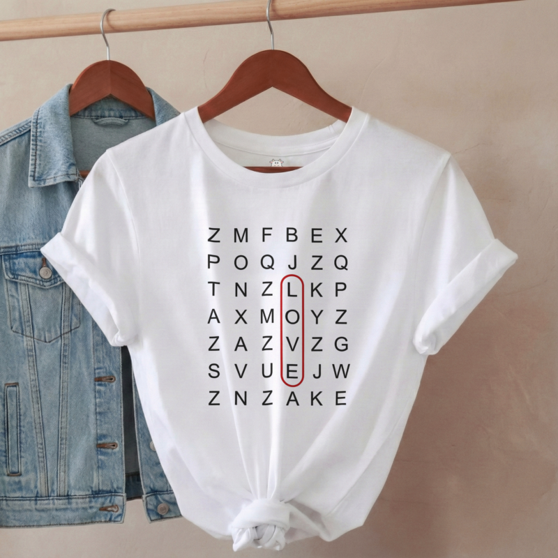 Camiseta - "Sopa de letras - LOVE"